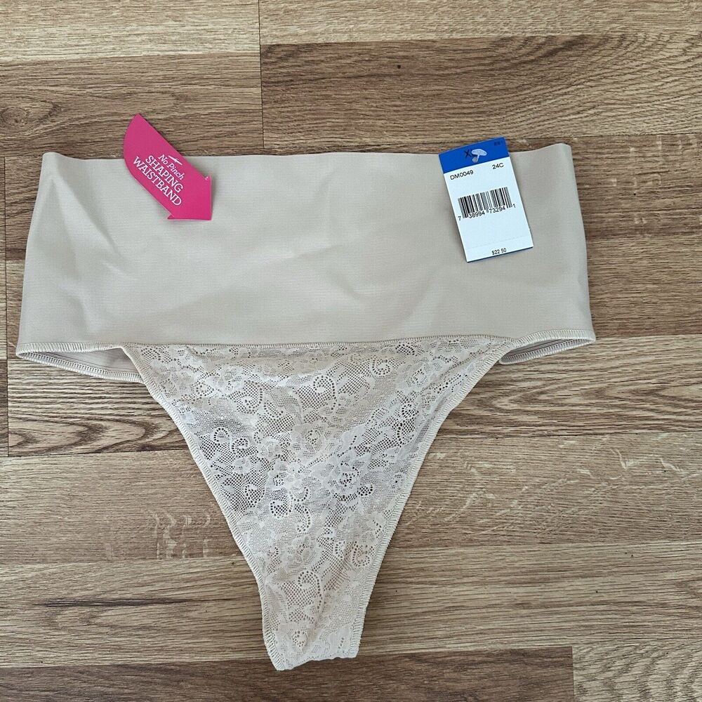 MAIDENFORM Women’s Shaper Thong Underwear Tan Size XL NWT